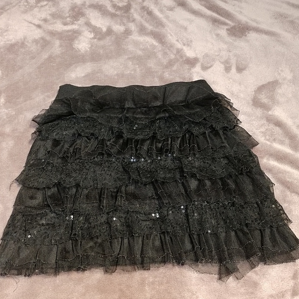 Black sequin skirt